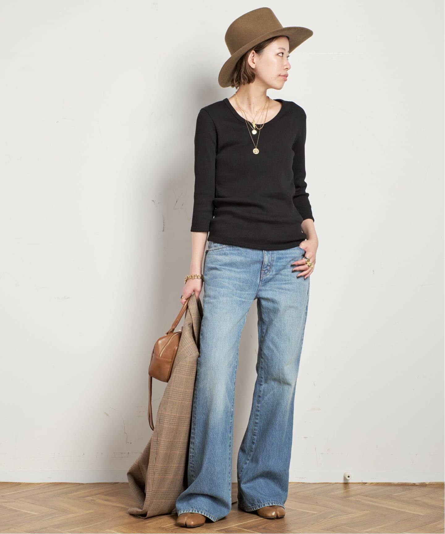 リブUネックプルオーバー（Tシャツ／カットソー）｜AP STUDIO