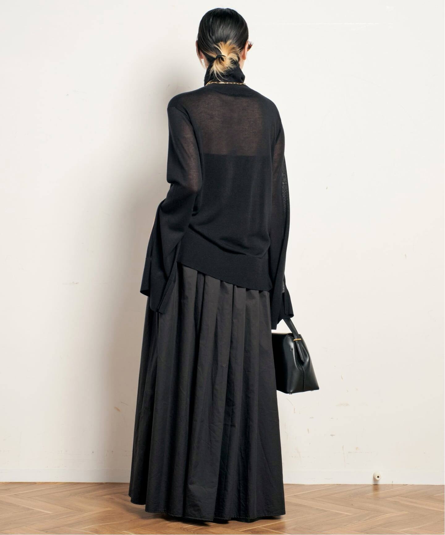 TOTEME トーテム  長袖ニット　開襟  S ブラック TOTEME/トーテム】SLIT SLEEVE TURTLENECK（ニット／セーター
