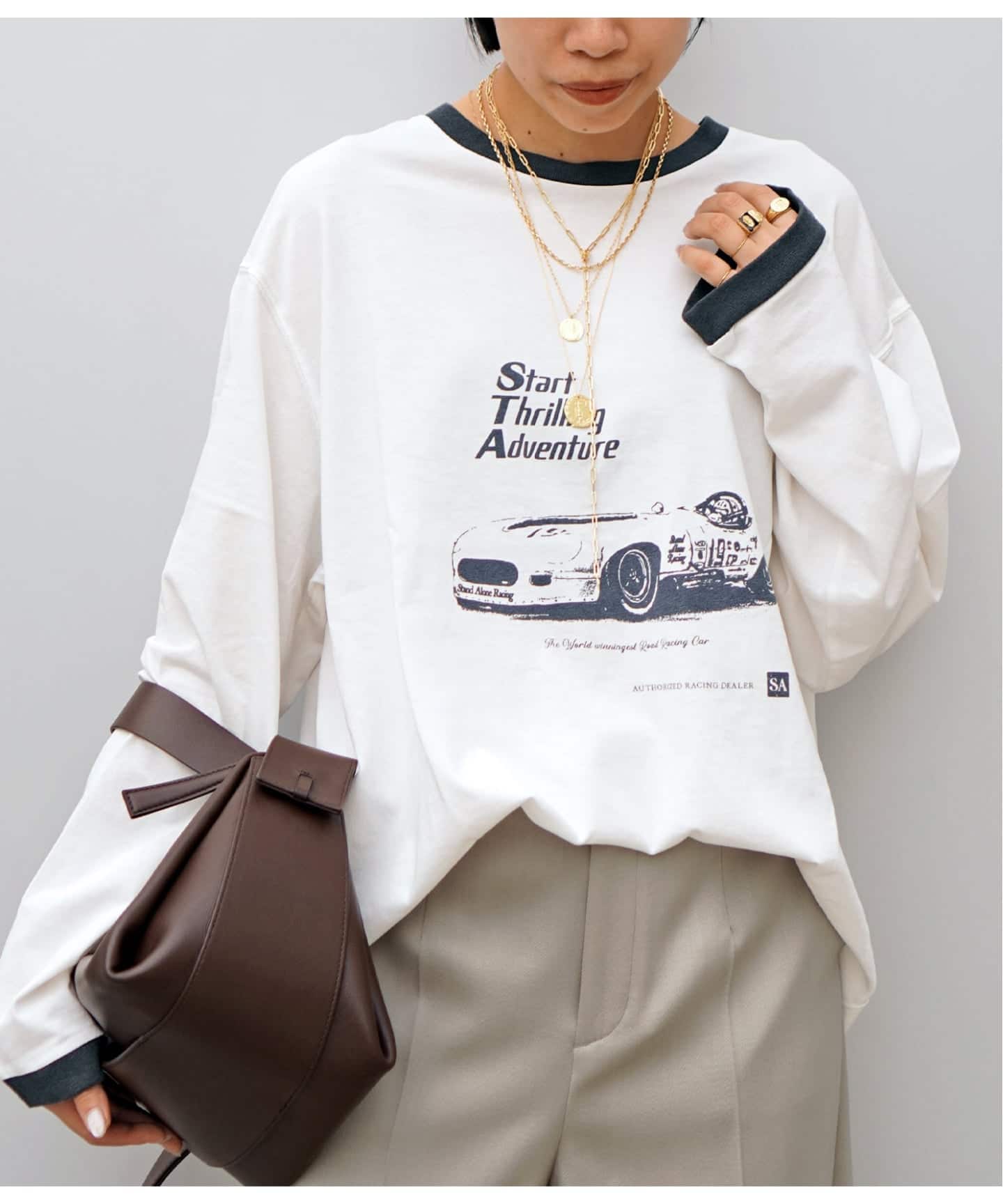 STANDALONE スタンドアローン　プリントTシャツ StandAlone/スタンド アローン】STA PRINTED RINGER T-SH（Tシャツ