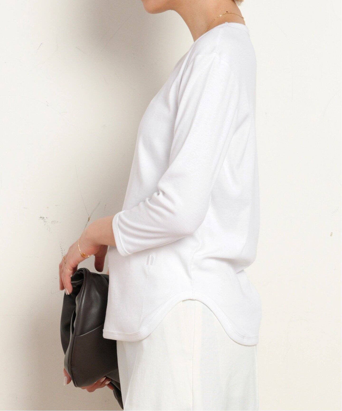 tシャツ 「TEURN STUDIOS/ターンスタジオ」3/4 sleeved rib top レディース TEURN STUDIOS/ターンスタジオ】3/4 sleeved rib top（Tシャツ