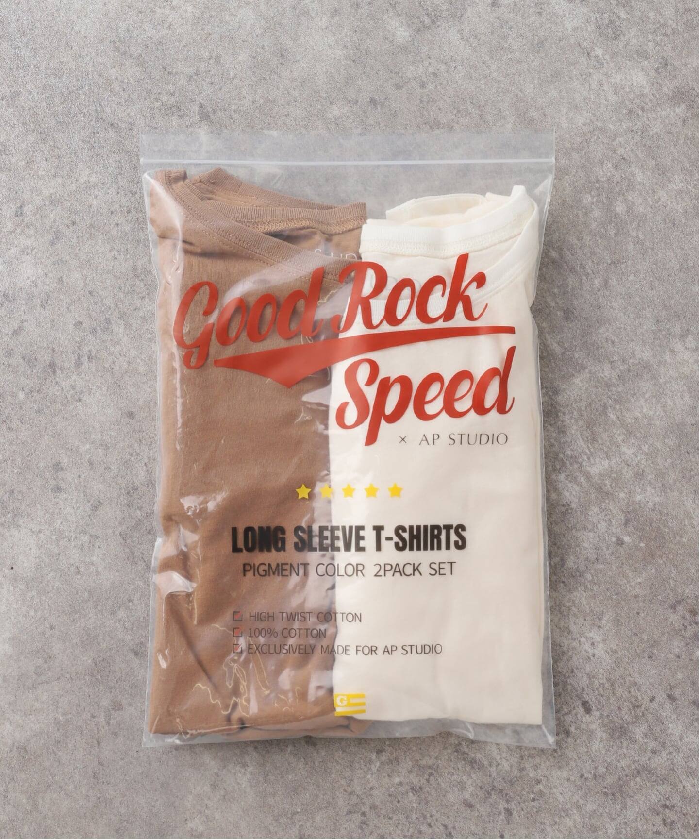 AP STUDIO GOOD ROCK SPEED FRANKF ウラケロンT GOOD ROCK SPEED / グッドロックスピード】 別注pack Tシャツ(ベージュ