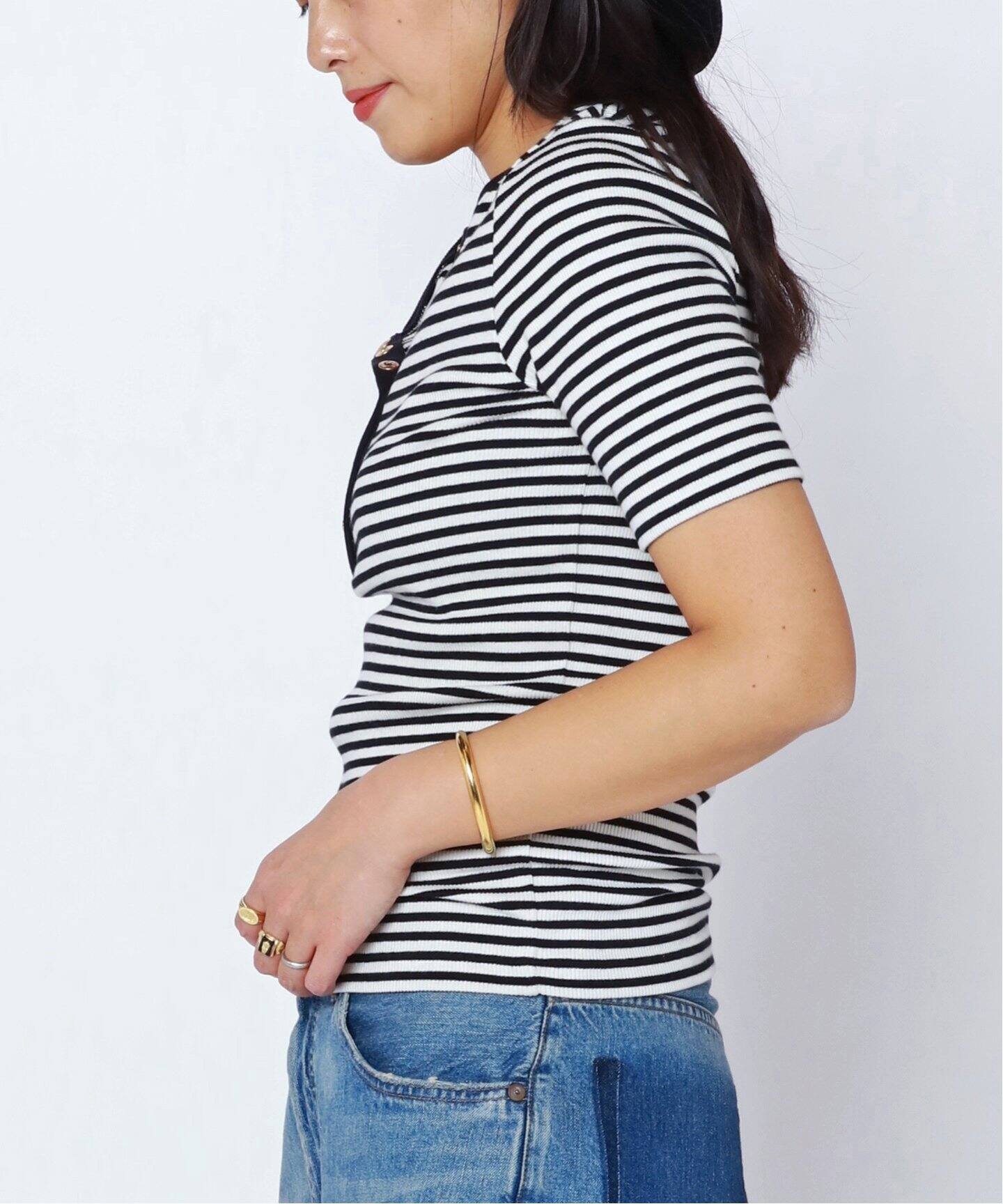 ANINE BING アニン ビン ALESSIA L/S BORDERTシャツ ANINE BING/アニン ビン】ALESSIA TEE border（Tシャツ