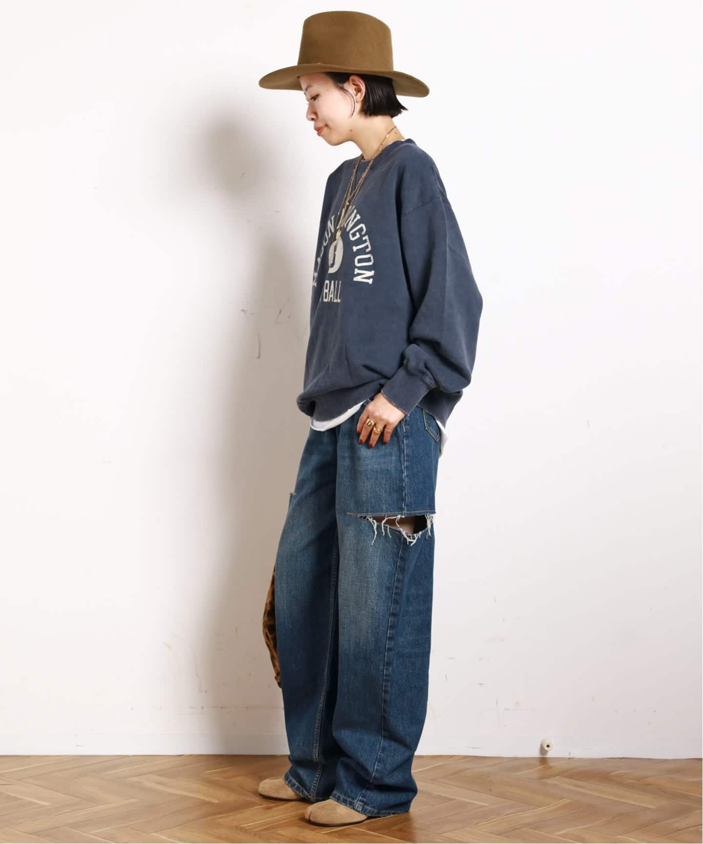 athletic wear MASON】別注オーバーカレッジスウェット（Tシャツ