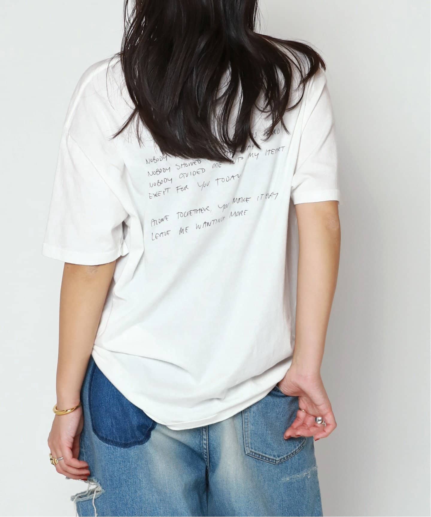 ANINE BING/アニン ビン】WALKER TEE LYRICS（Tシャツ
