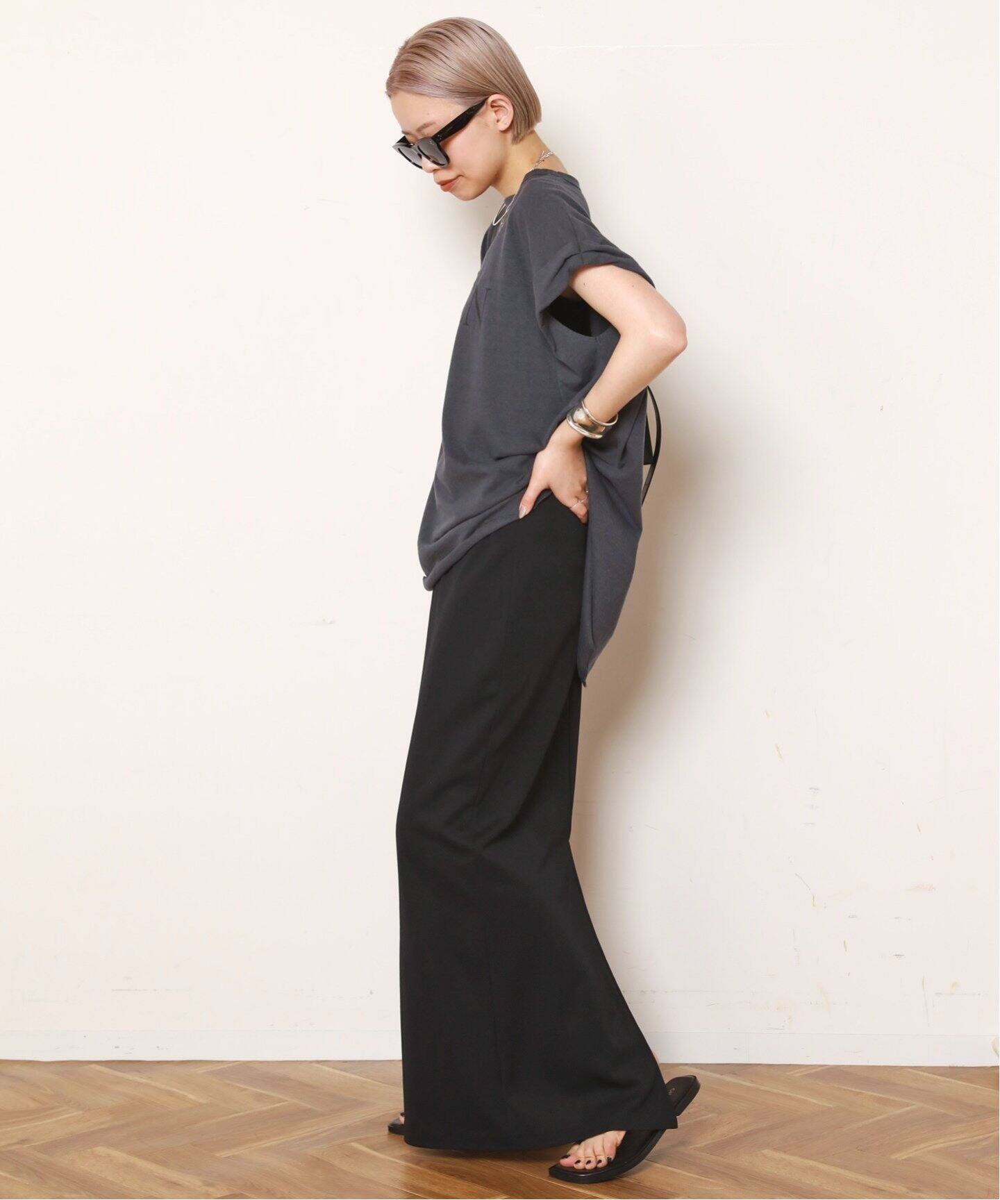 AMERICANA/アメリカーナ】 AMRCN ロールアップTシャツ（Tシャツ