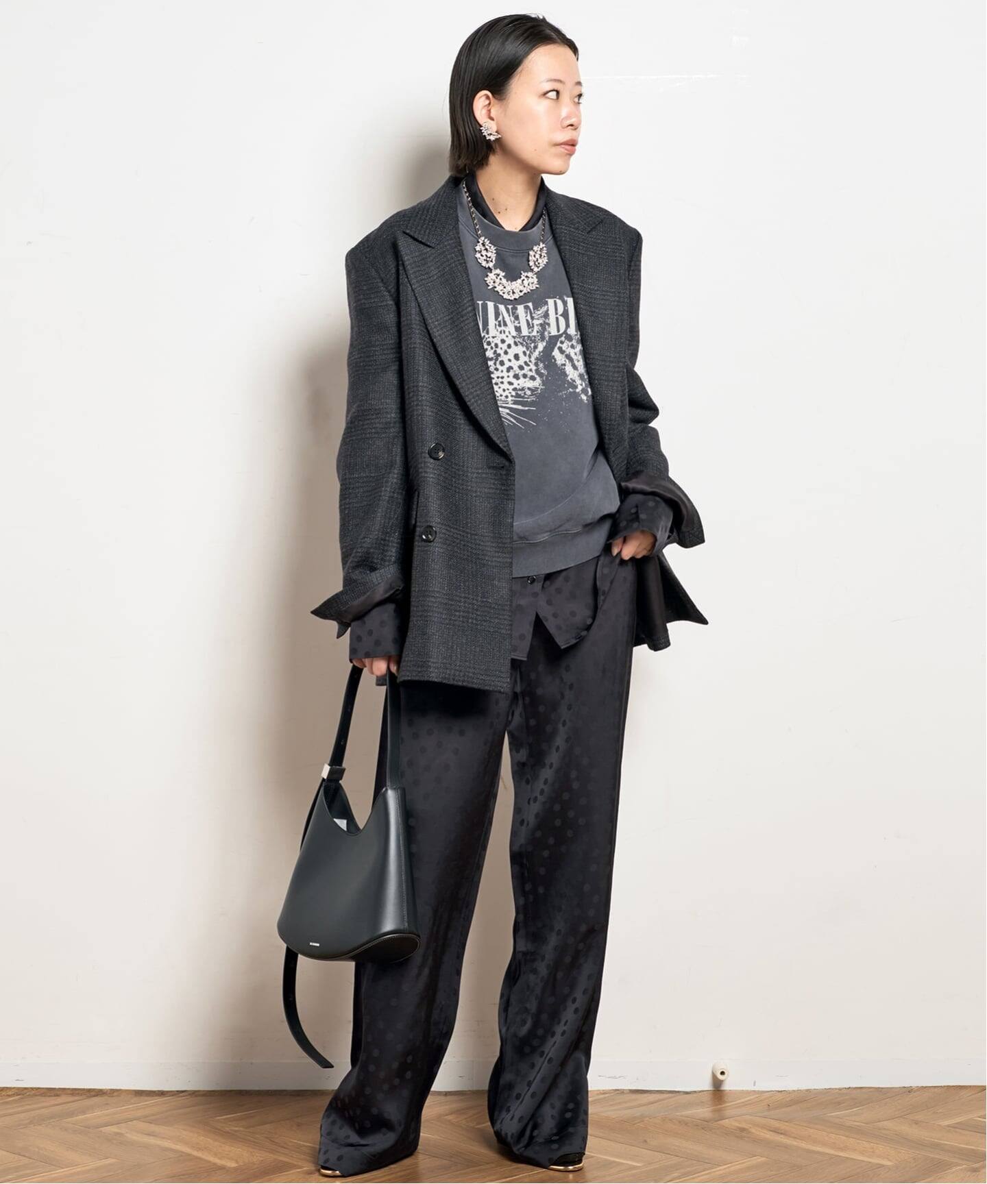 ANINE BING AB スウエト　ブラック ANINE BING/アニン ビン】SPENCER SWEAT（スウェット）｜AP STUDIO