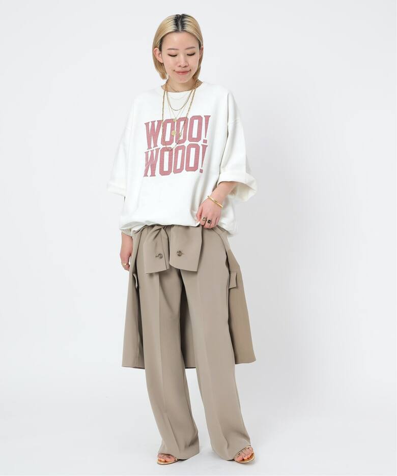 R JUBILEE アール ジュビリー 別注 ハーフスリーブスウェット WOOO スウェット AP STUDIO エーピーストゥディオ の通販