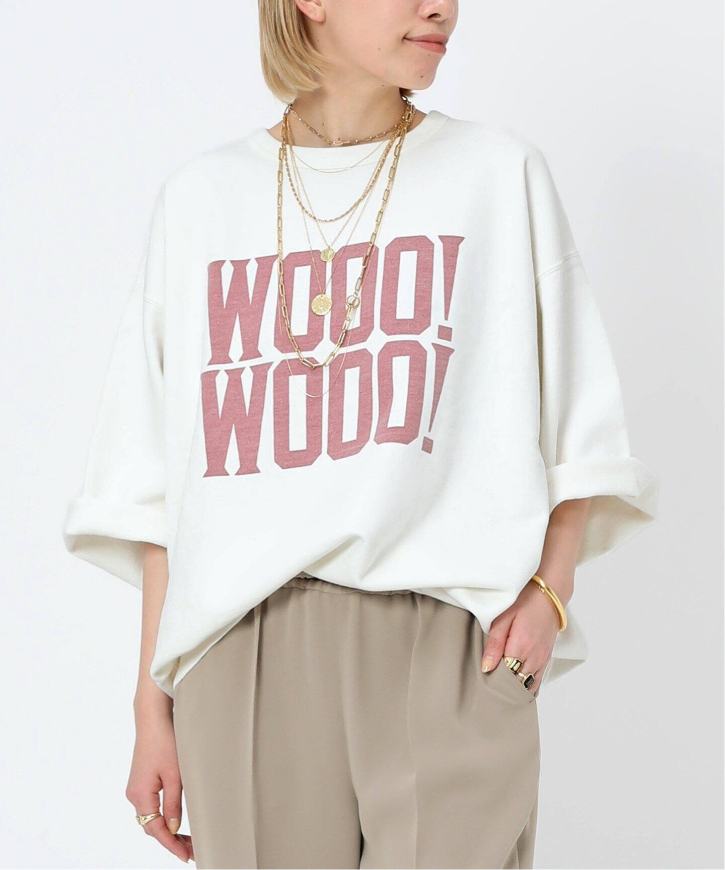 R JUBILEE/アール ジュビリー】別注 ハーフスリーブスウェット(WOOO  