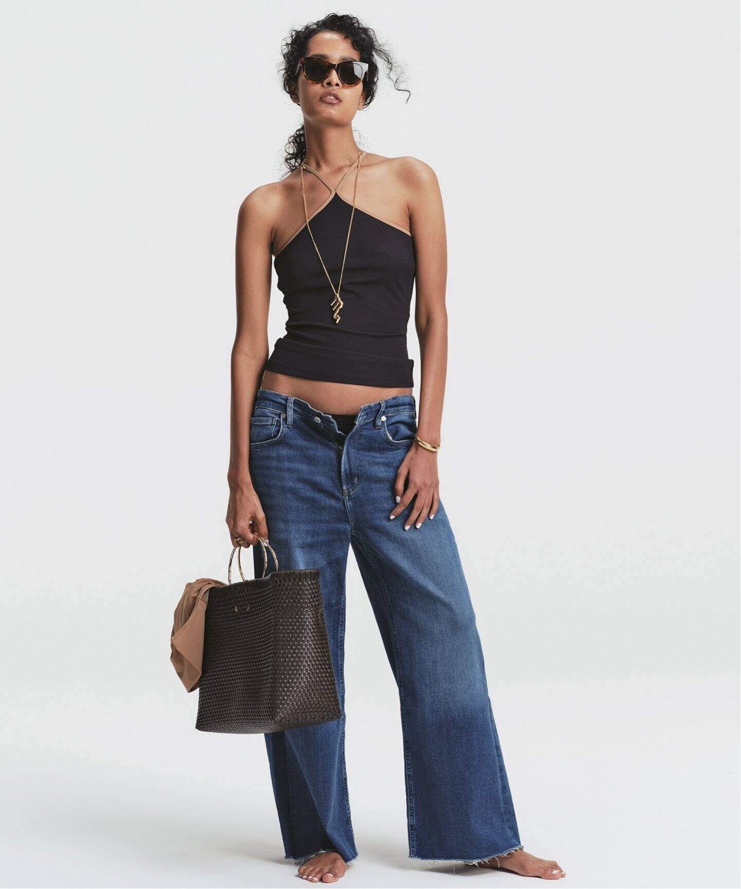 【タグ付き新品】AP STUDIO 【ダン】CUP IN LANG TOPS DAWN/ダン】BICOLOR CAMISOLE（カップ付きインナー）｜AP STUDIO
