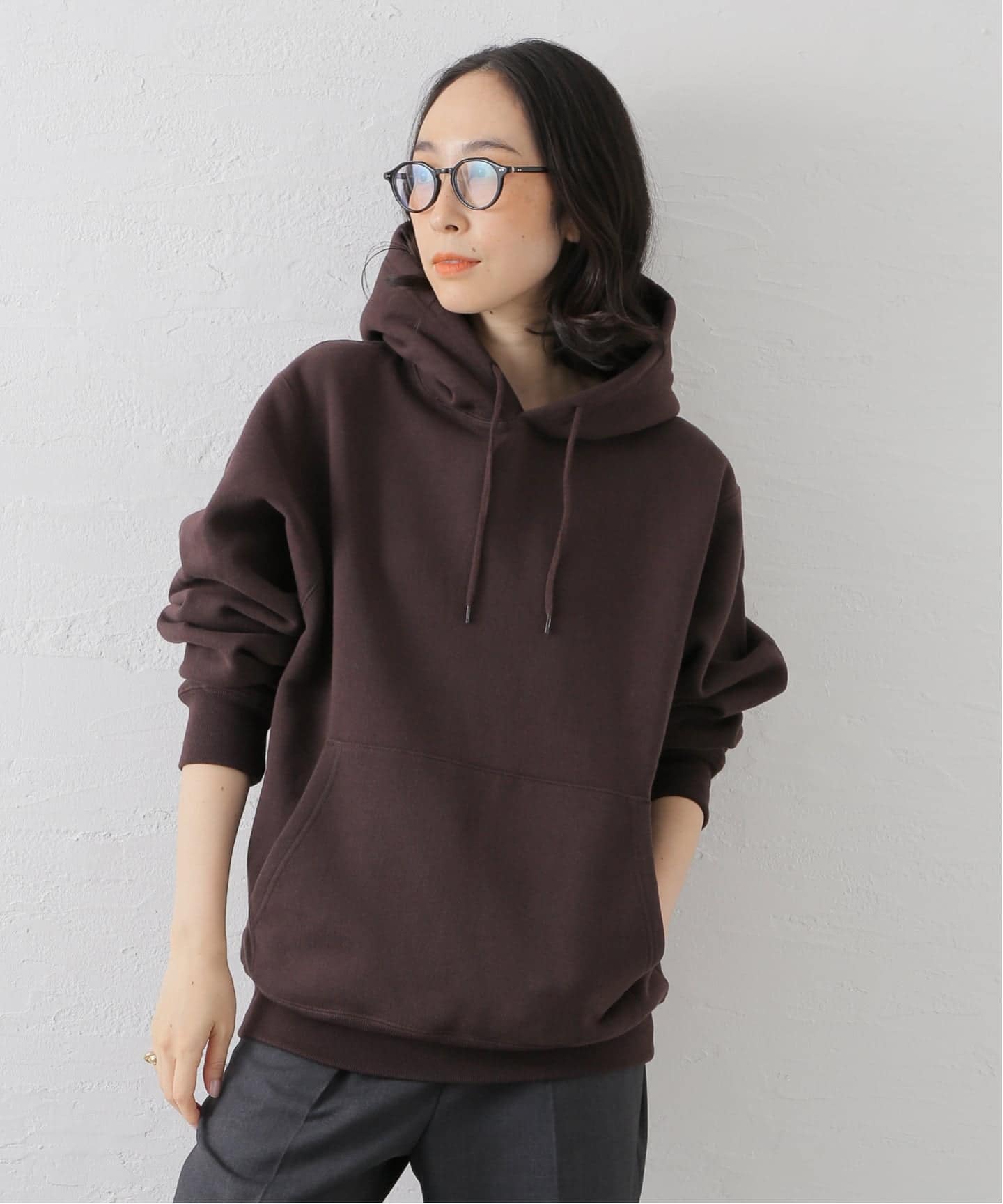 美品☆WlSM ベースメントギア　パーカー　ブラウンM BASEMENT GEAR / ベースメントギア 15oz Garment Dye PO Hoodie