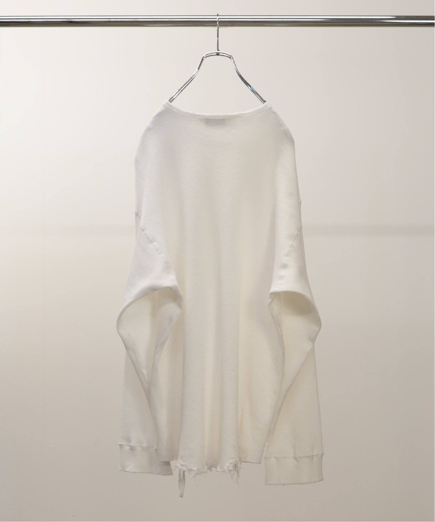 トップス 25SSDAMAGE WAFFLE CREW LS T-SHIRT WHITE DAMAGE WAFFLE CREW LS T-SHIRT | ANCELLM(アンセルム
