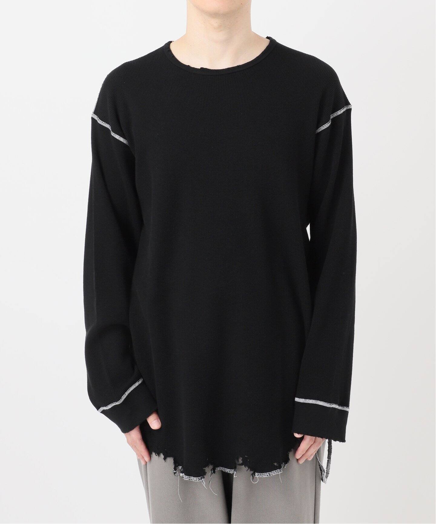 ANCELLM / アンセルム DAMAGE WAFFLE CREW LS T-SHIRT（Tシャツ