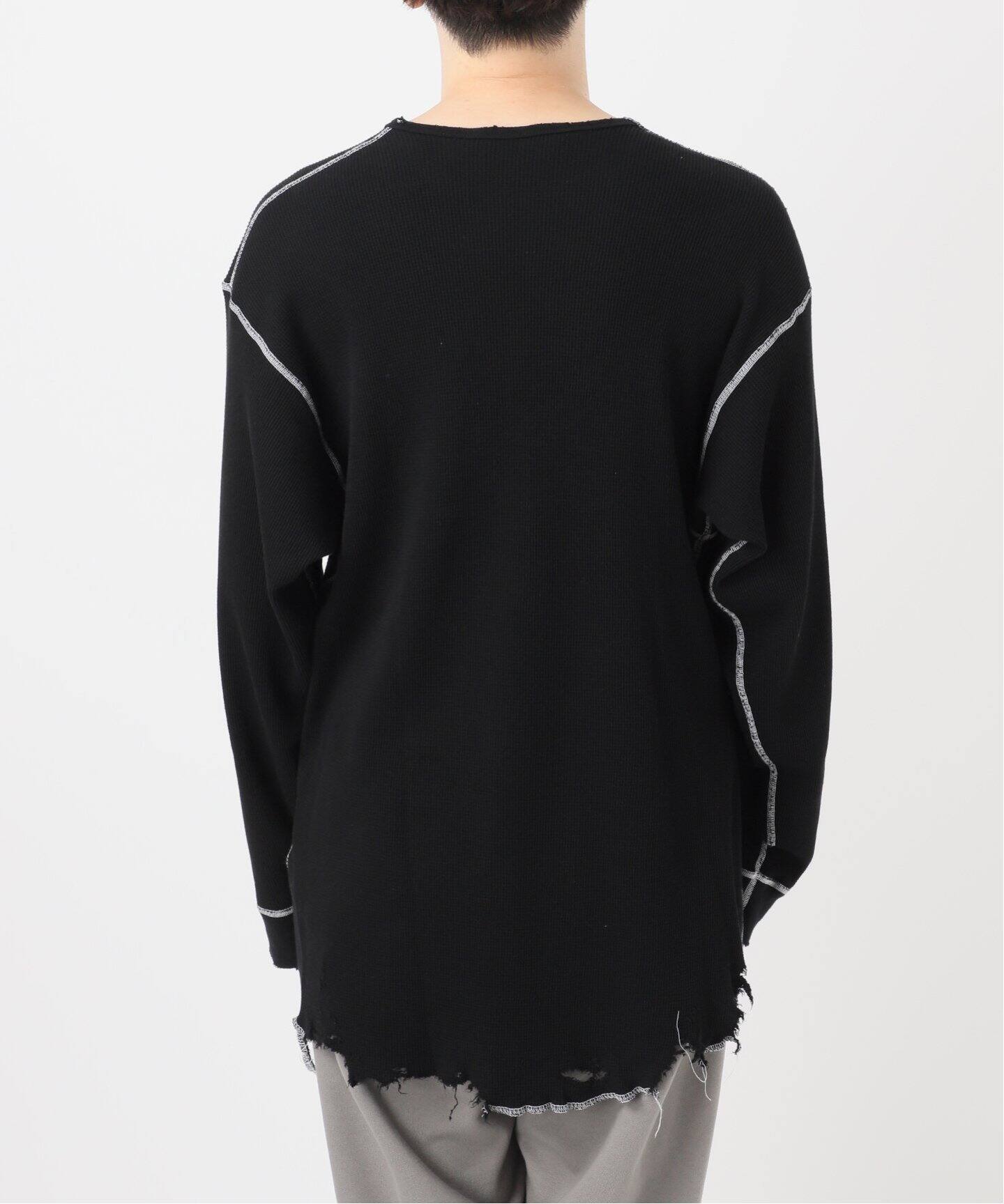 ANCELLM / アンセルム DAMAGE WAFFLE CREW LS T-SHIRT（Tシャツ