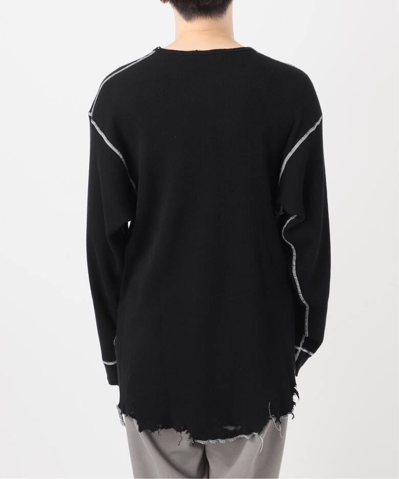 ANCELLM / アンセルム DAMAGE WAFFLE CREW LS T-SHIRT（Tシャツ 