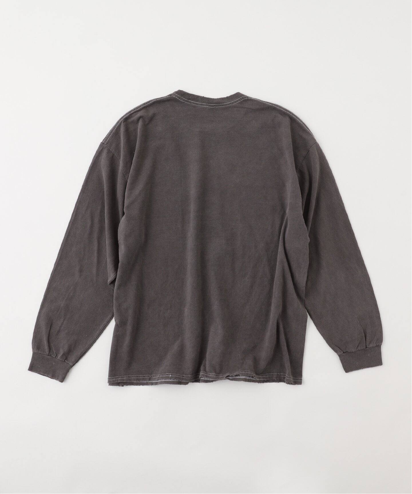 ANCELLM/ダークグレー/長袖カットソー ANCELLM / アンセルム EMBROIDERY DYED LS T-SHIRT（Tシャツ