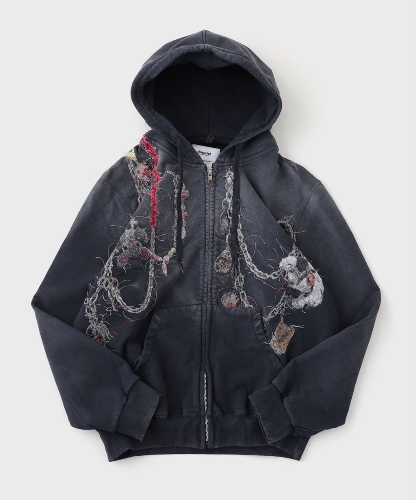 doublet / ダブレット EMBROIDERED CHAIN ZIP-UP HOODIE（T