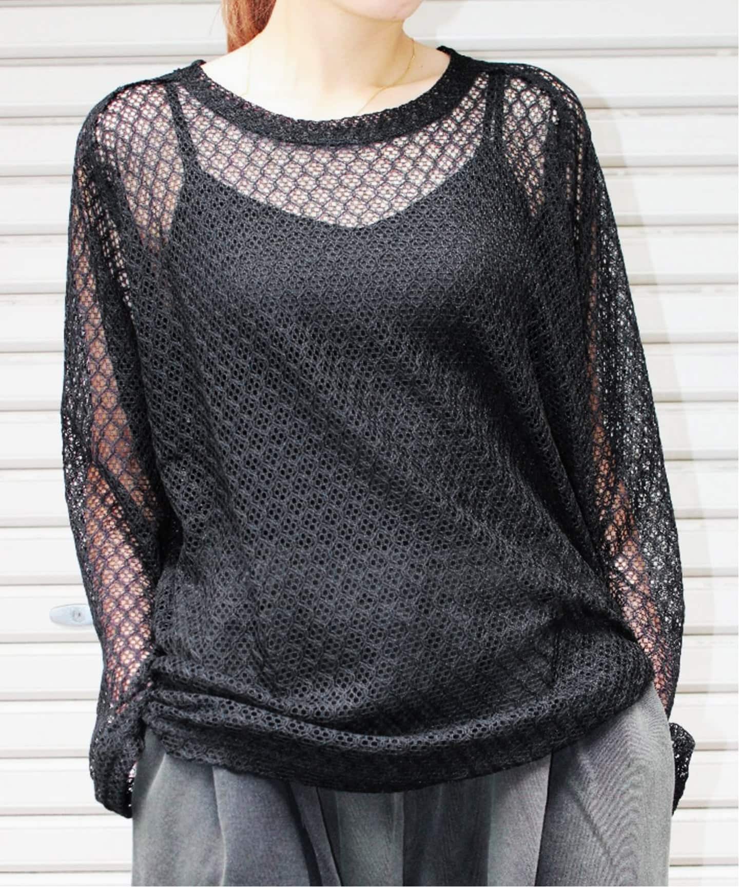 NEEDLES / ニードルズ L/S U-Neck Tee - PE/W Raschel La（Tシャツ