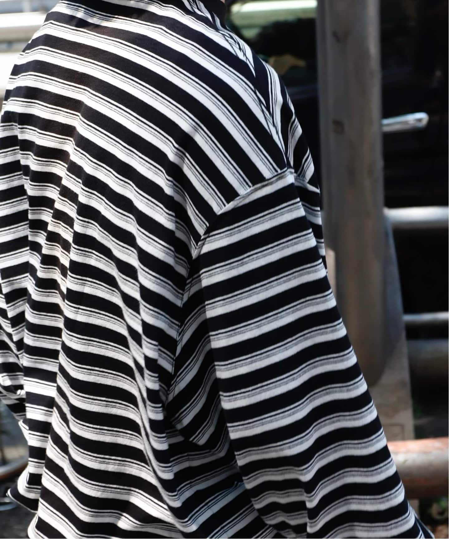 is-ness / イズネス BALLOON STRIPES LONG SLEEVE T-SH（Tシャツ