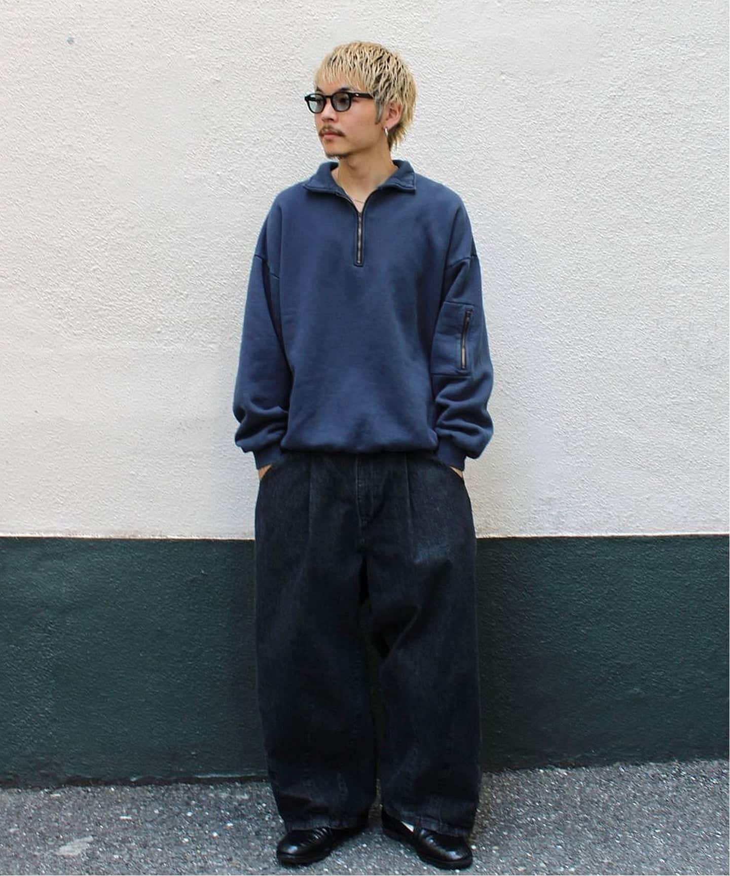is-ness / イズネス PIGMENT DYED ZIP SWEATSHIRT（スウェット