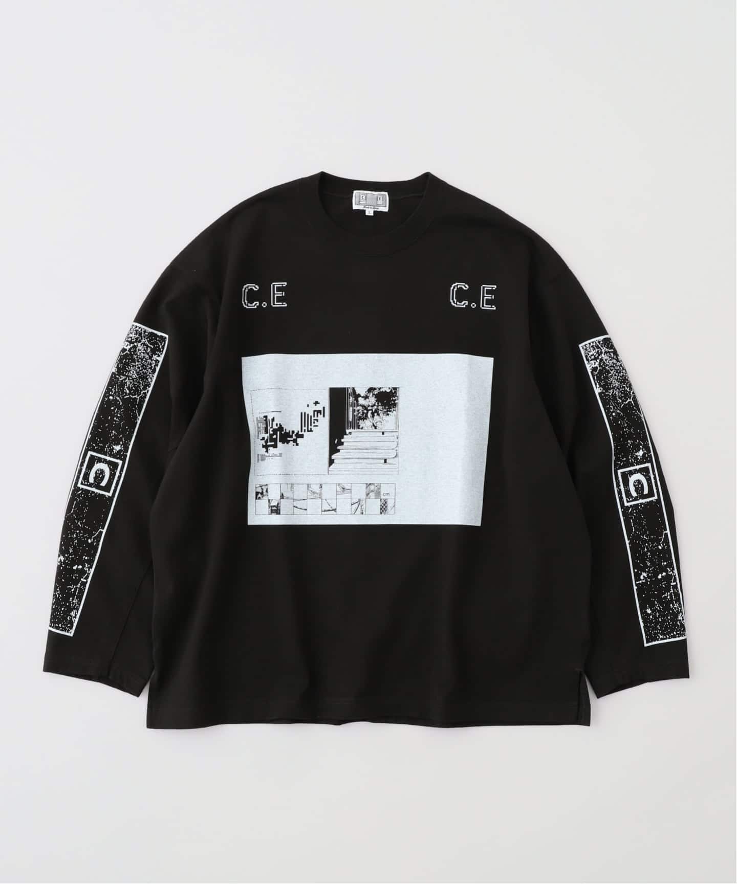 シーイー　c.e CAVEMPT ダークグレー 長袖カットソー C.E / シーイー】 cavempt OVERDYE MD MACHINES C/N CES27CS 08