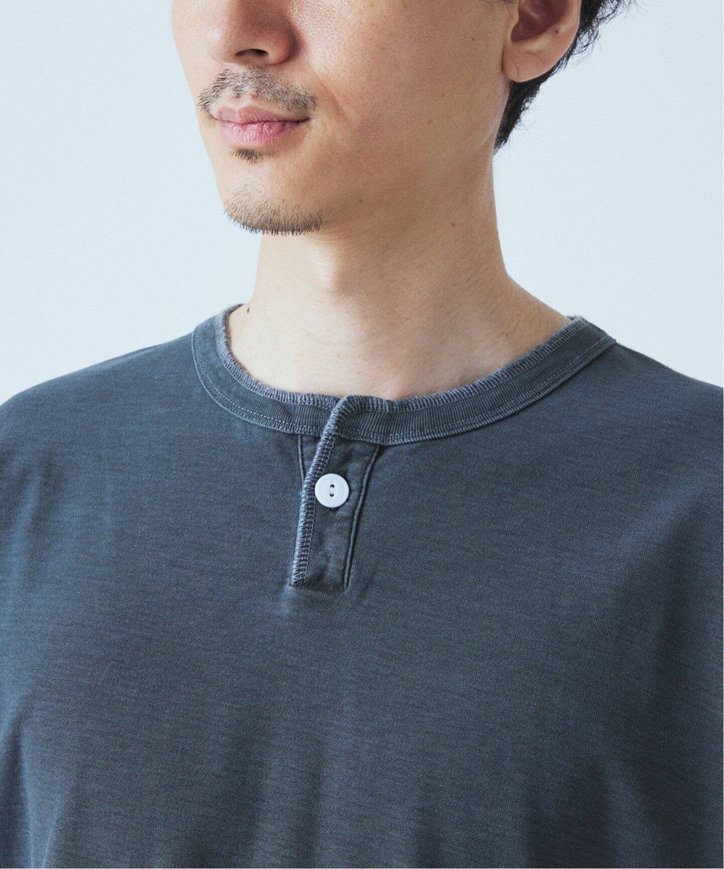 OE バック ピグメント ヘンリー ネック ロンT（Tシャツ／カットソー