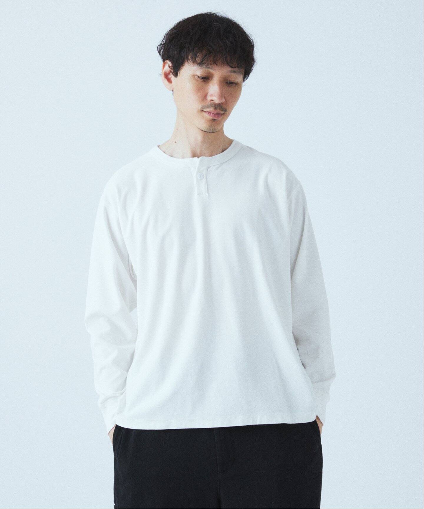 OE バック ピグメント ヘンリー ネック ロンT（Tシャツ／カットソー