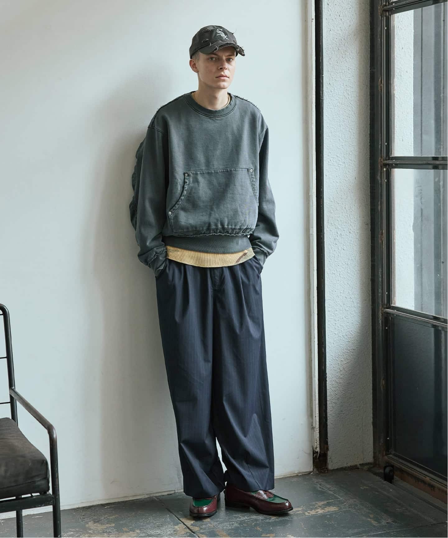 ラウンド スリーブ クルーネック スウェット（スウェット