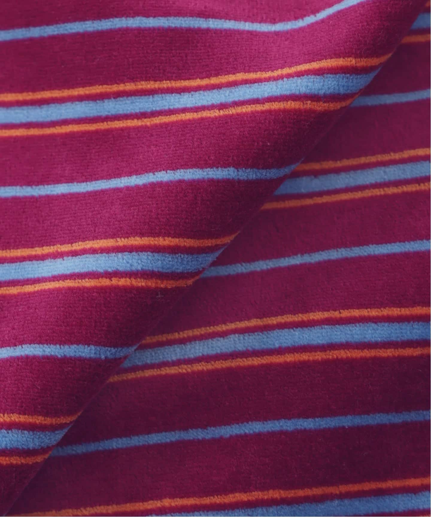 ベロア マイクロ ボーダー クルーネック ロンT（Tシャツ／カットソー