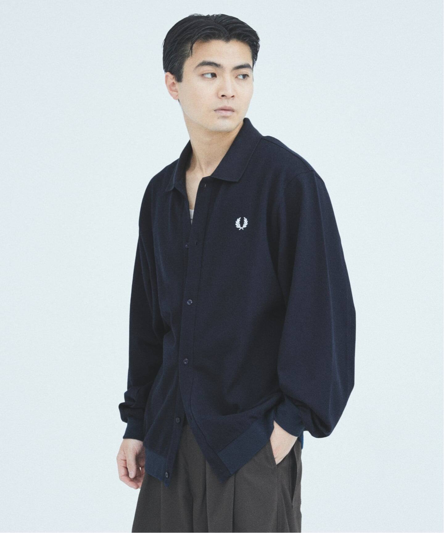 フレッドペリー　ジャーナルスタンダード別注　ピケポロシャツ FRED PERRY / フレッドペリー 別注 フル ボタン ピケ ポロシャツ