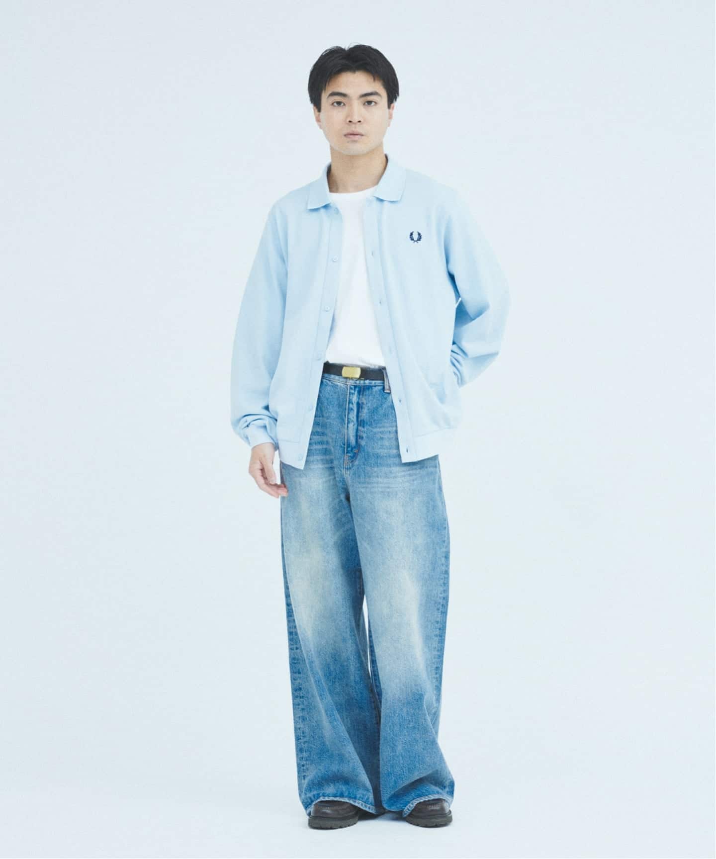 FRED PERRY / フレッドペリー 別注 フル ボタン ピケ ポロシャツ