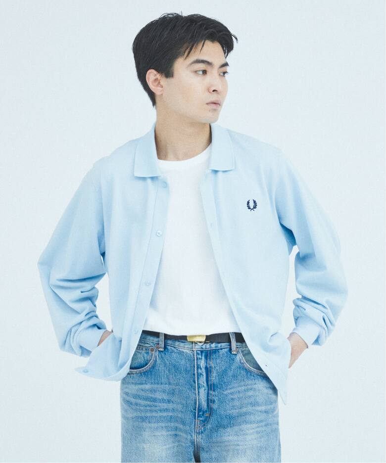 FRED PERRY / フレッドペリー 別注 フル ボタン ピケ ポロシャツ 
