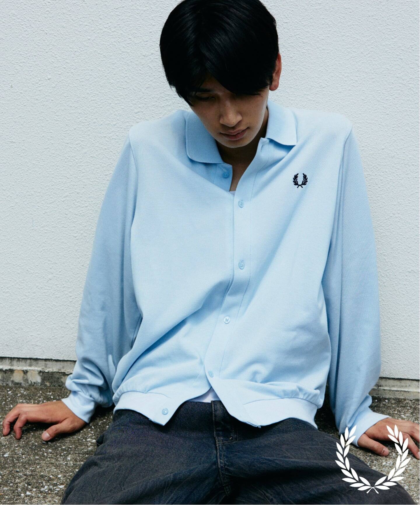 FRED PERRY / フレッドペリー 別注 フル ボタン ピケ ポロシャツ 