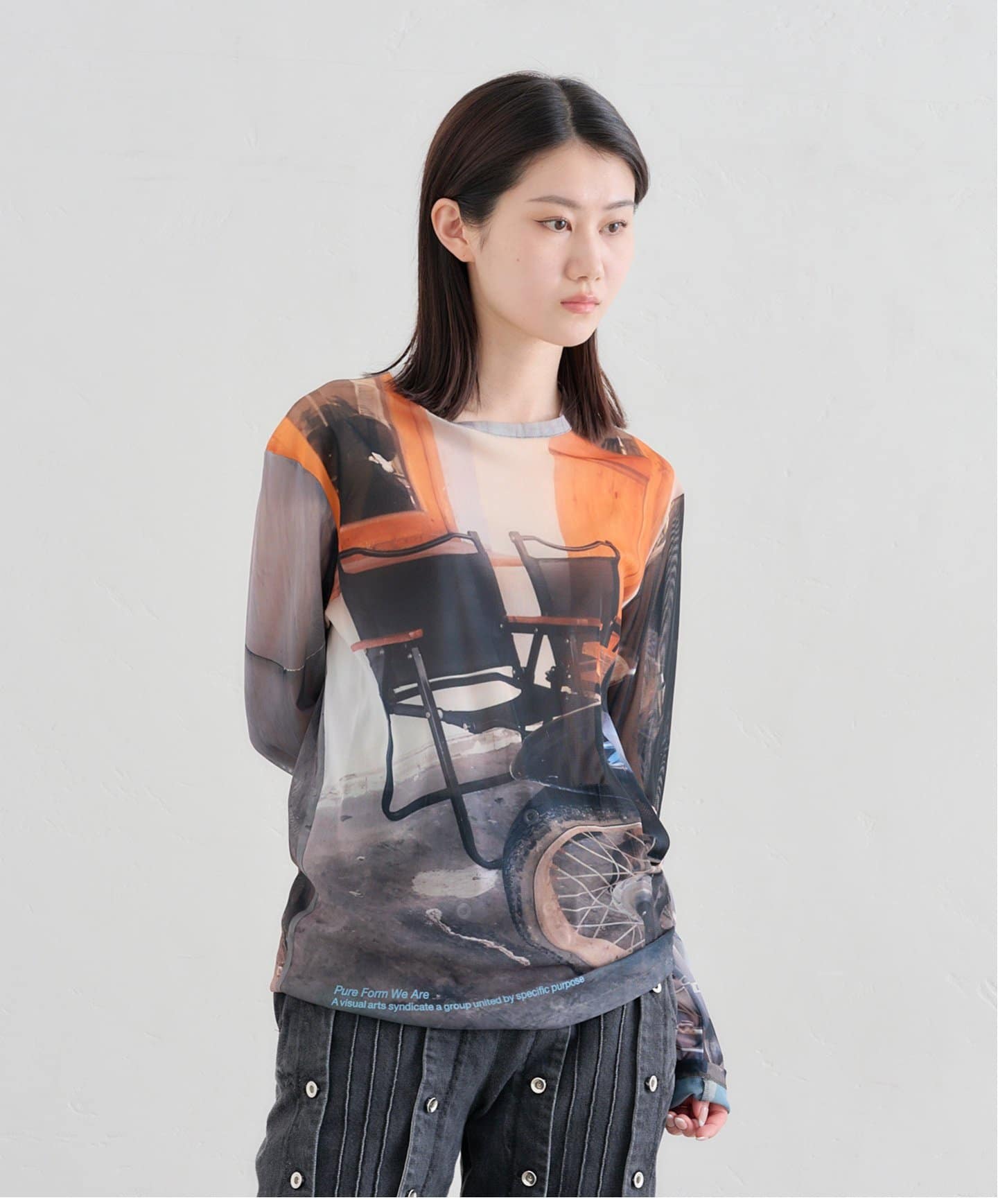 【YOHEI OHNO】STUDIOUSコラボカットソーsize36 Graphic Mesh Top(36 RED): YOHEI OHNO: WOMENS｜ STUDIOUS