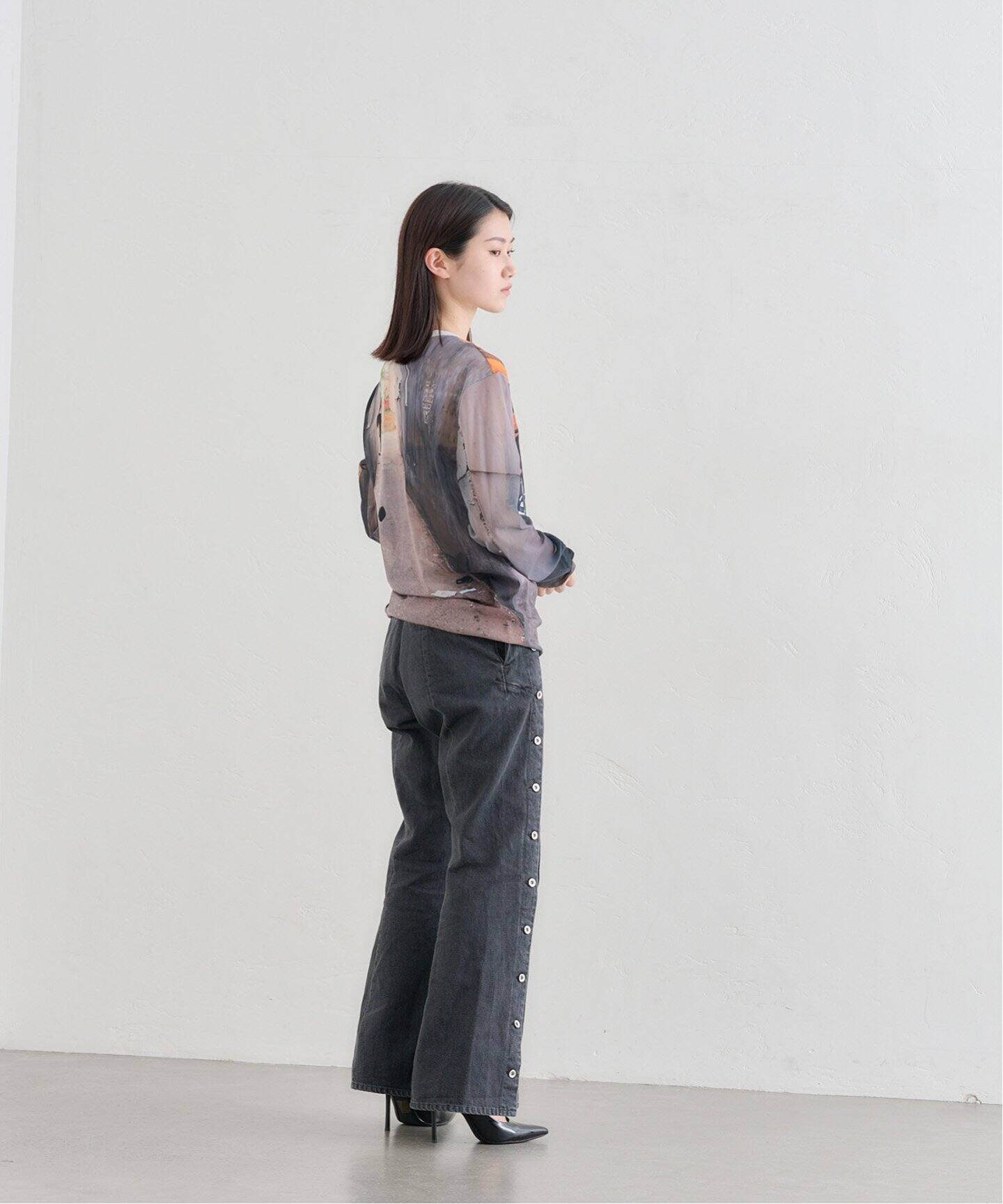 YOHEI OHNO Graphic Mesh Top シアートップス　ブルー系 YOHEI OHNO Graphic Mesh Top / Horse