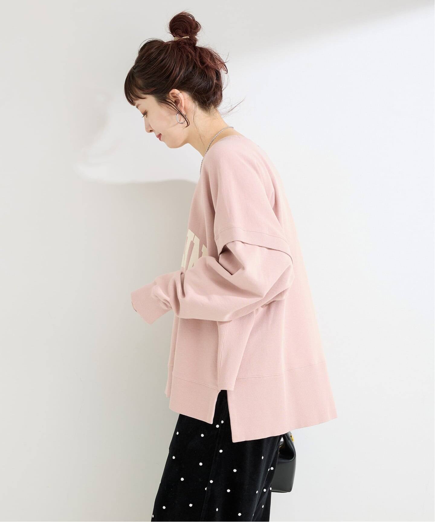 WEB限定】ウォッシャブル / レイヤード風裏毛プルオーバー（スウェット