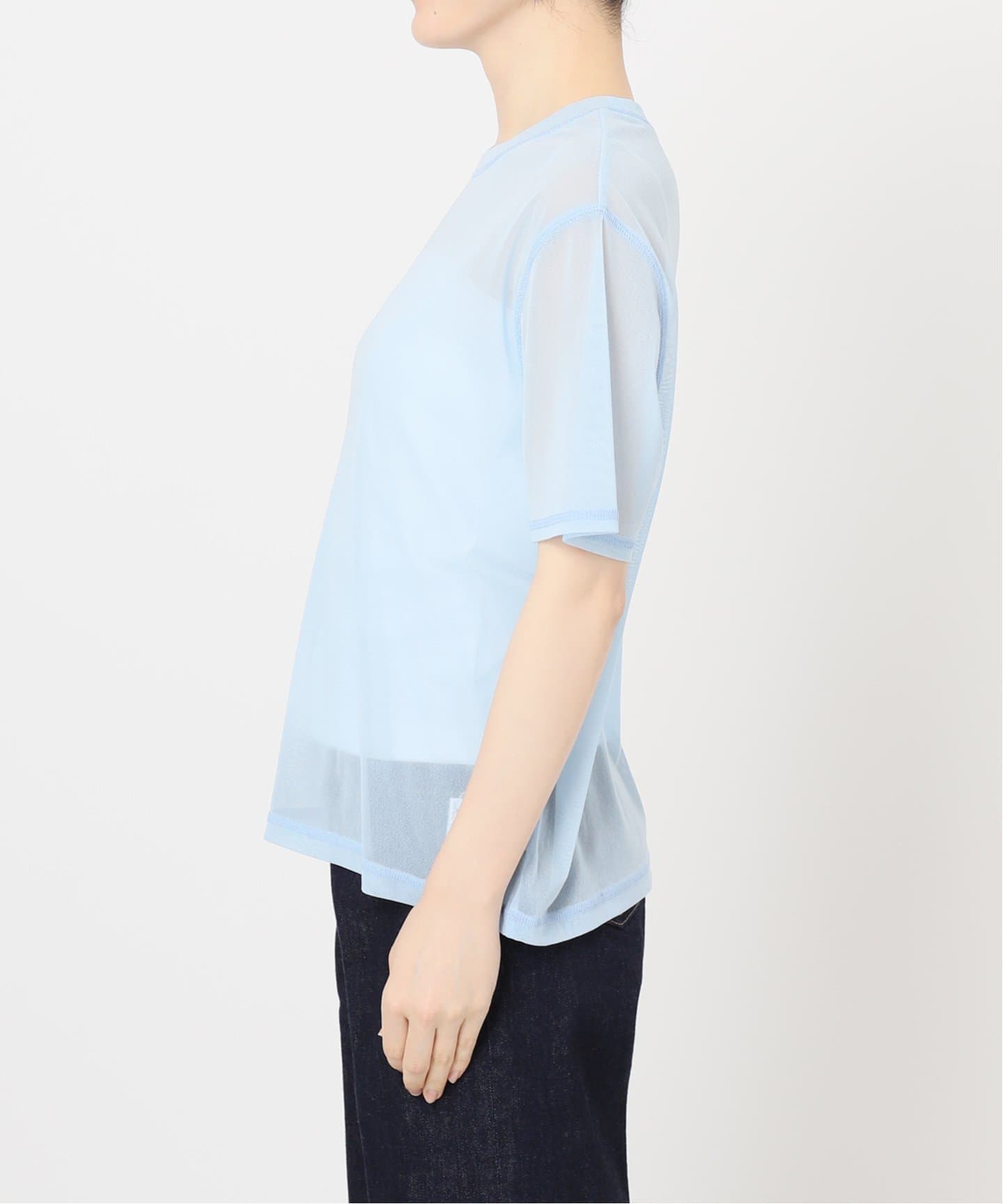 tシャツ クリアウォッシャブル シャツコンビプルオーバー レディース 2点セット》ウォッシャブル / NYチュールオーバーTシャツ（T