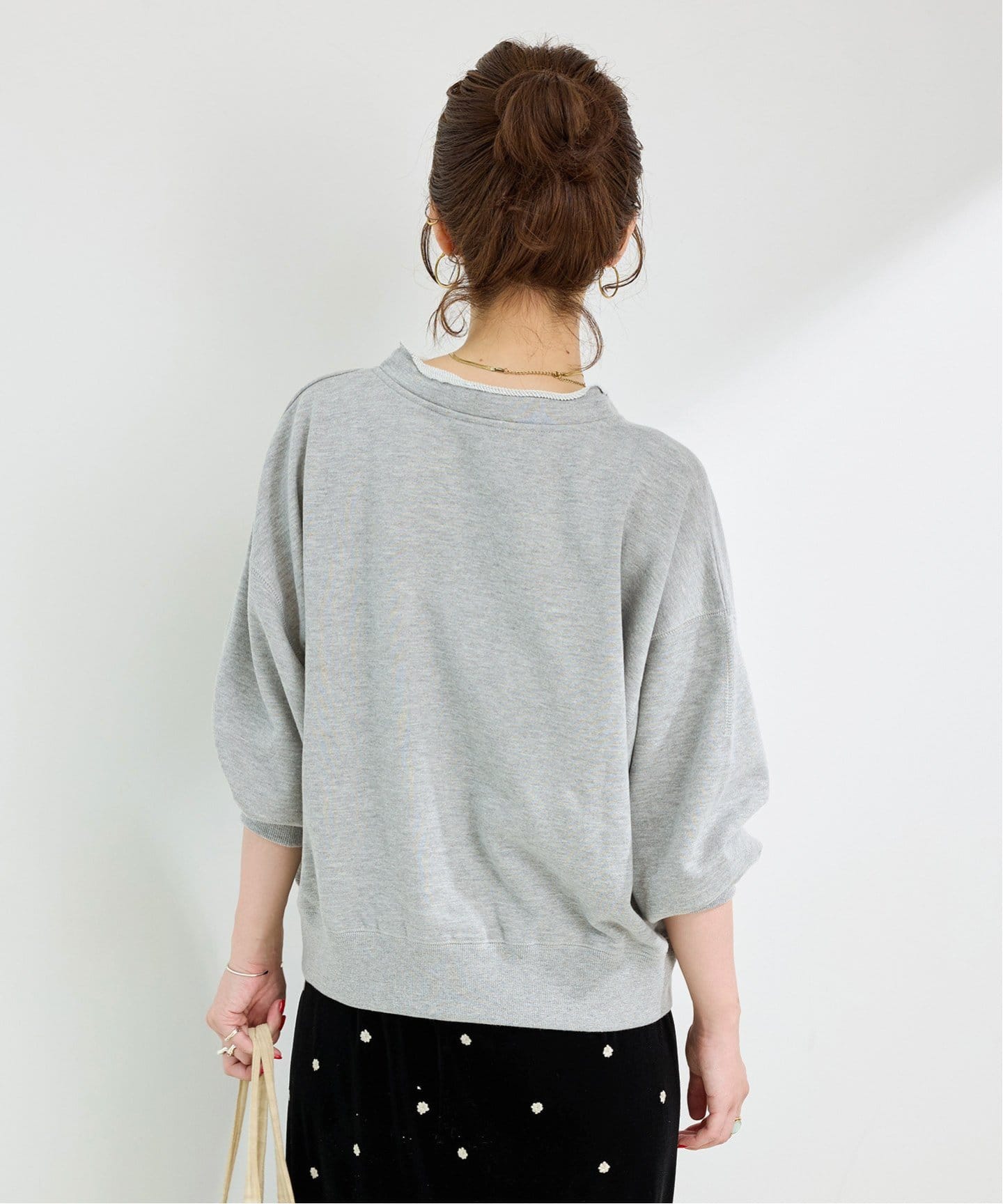 【ScoLar】裏毛ハーフジップ ・切替チェック シャツ ブルー ScoLar】裏毛ハーフジップ ・切替チェック シャツ ブルー
