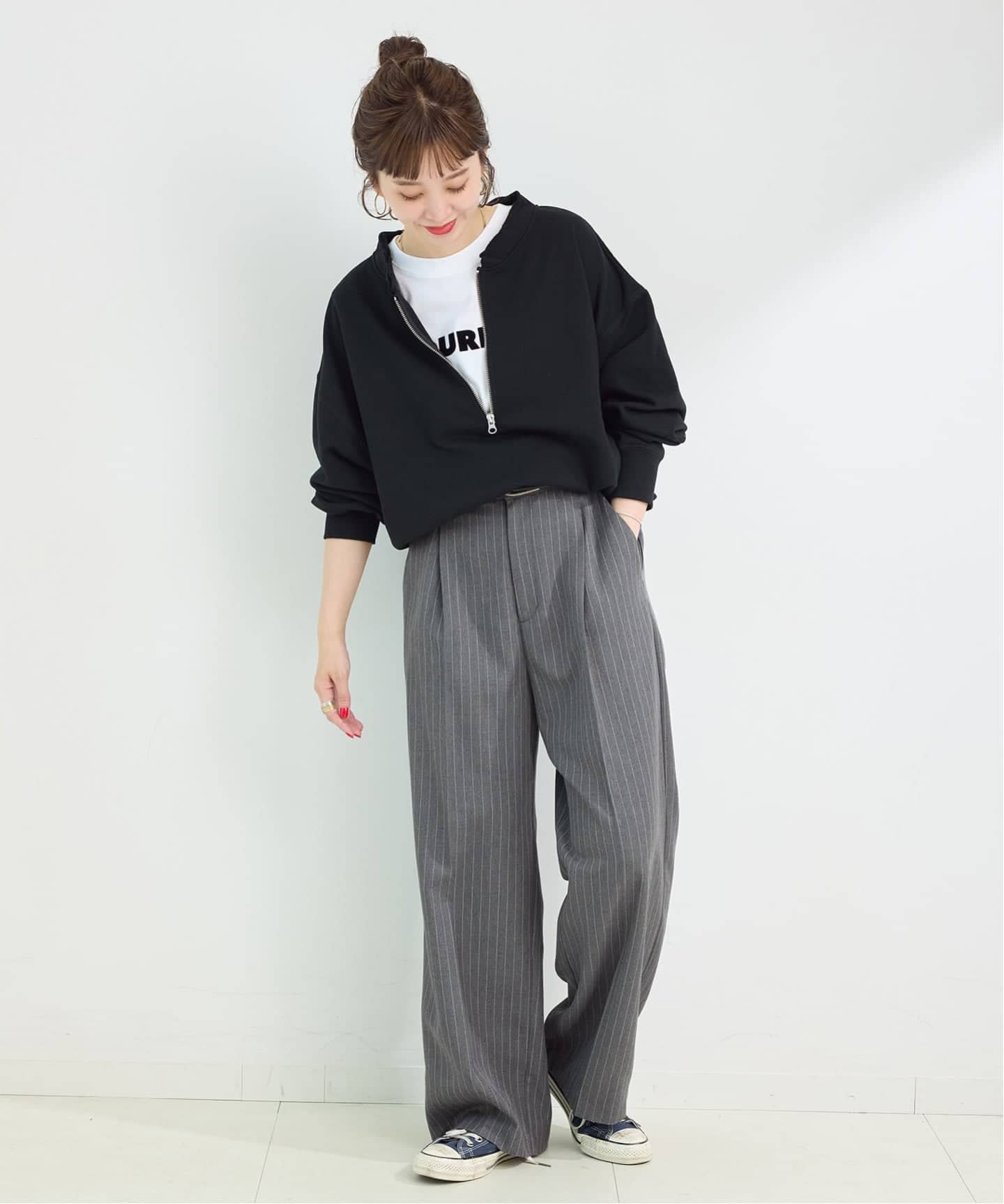 追加予約》ウォッシャブル / 裏毛ハーフジッププルオーバー