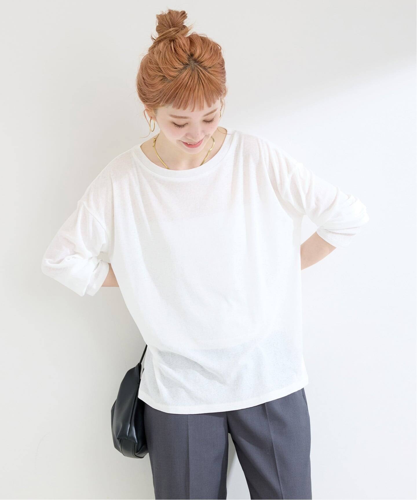 追加3》ウォッシャブル / スラブシアーロンTEE（Tシャツ／カットソー