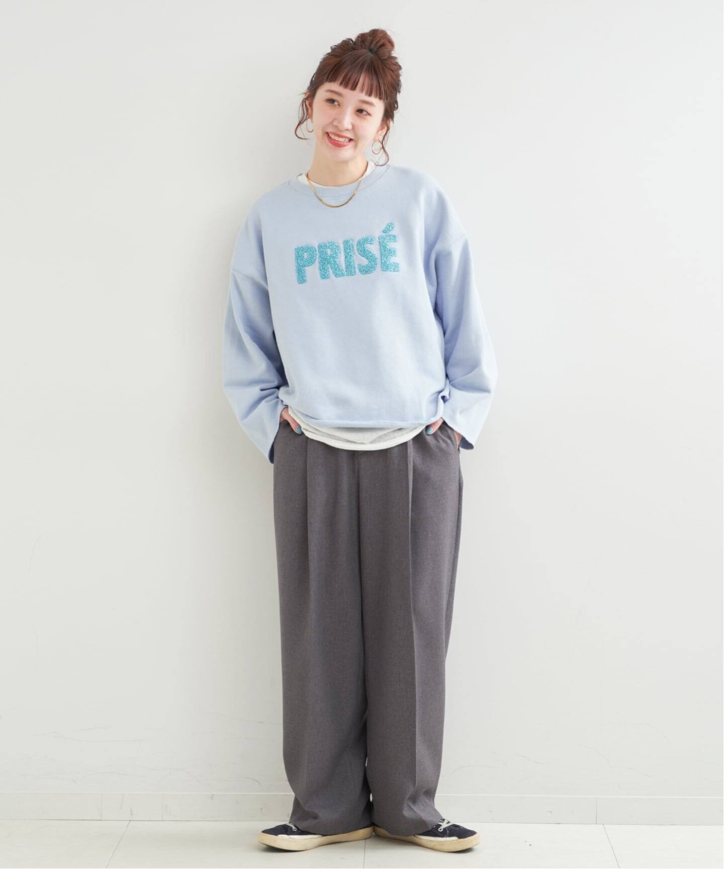 ラメサガラ刺繍ロングスリーブ（スウェット）｜B.C STOCK（ベーセー