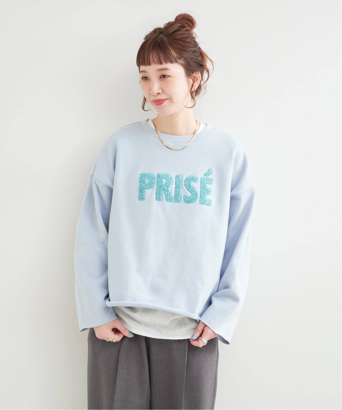 ラメサガラ刺繍ロングスリーブ（スウェット）｜B.C STOCK（ベーセー
