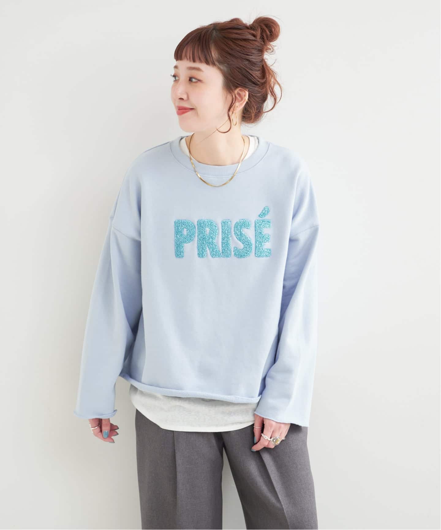 ラメサガラ刺繍ロングスリーブ（スウェット）｜B.C STOCK（ベーセー