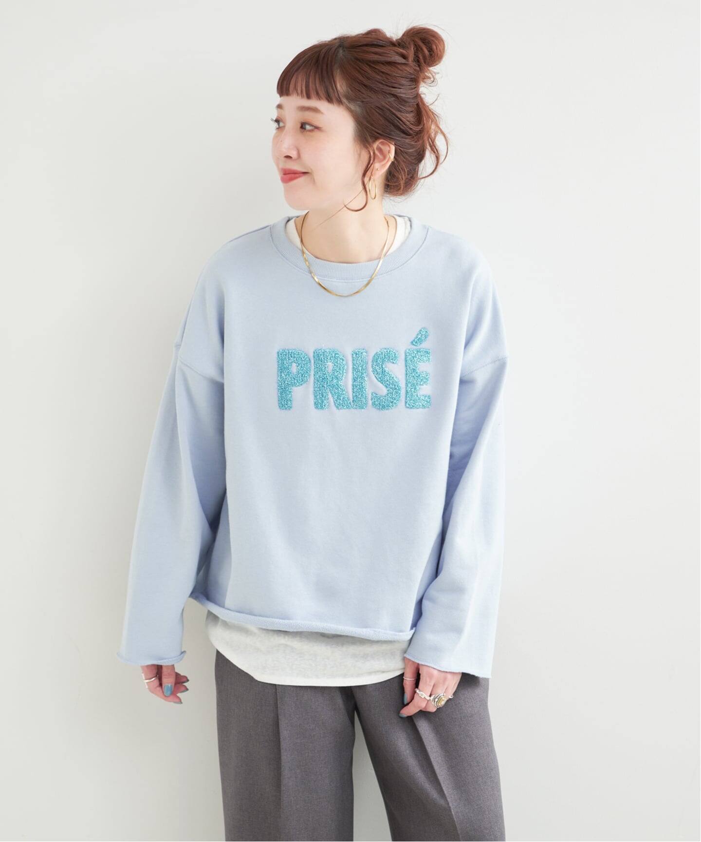 追加》ラメサガラ刺繍ロングスリーブ（スウェット）｜B.C STOCK（ベー