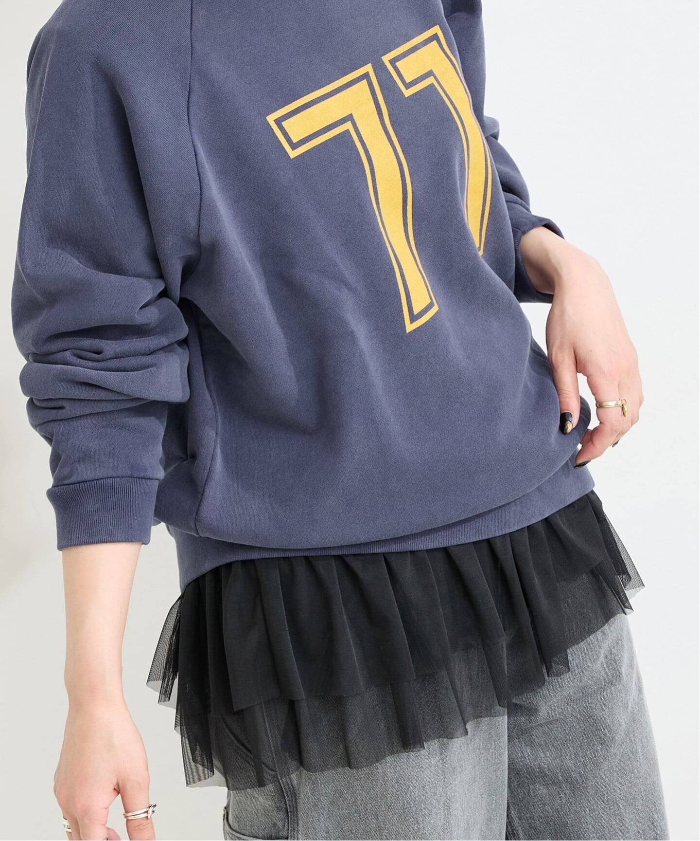 手洗い可 / チュール裾フリルTOPS（Tシャツ／カットソー）｜B.C STOCK 