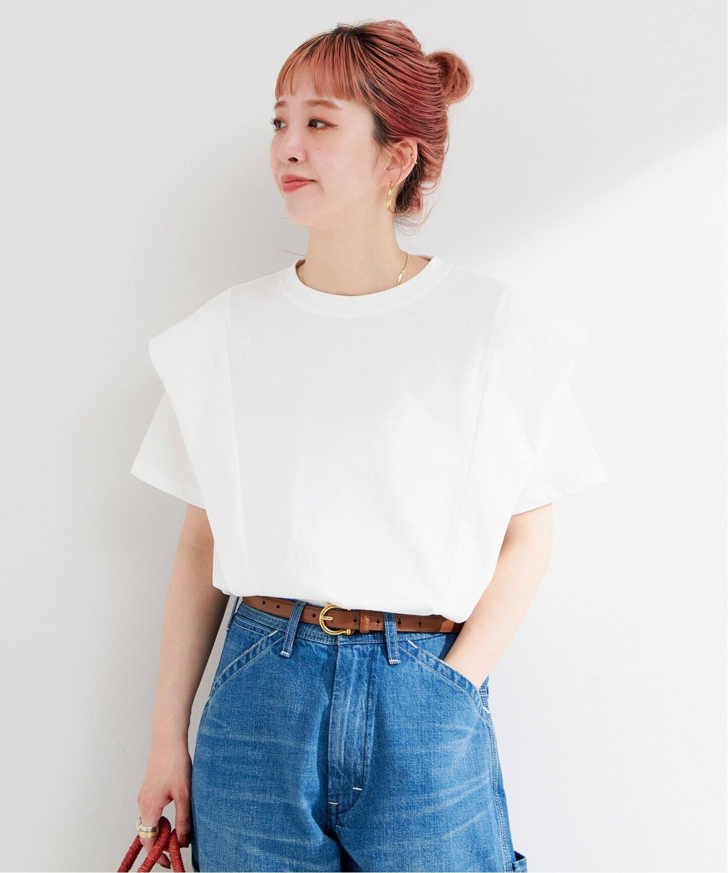 tシャツ 「WEB限定・洗える・接触冷感」バルーンジャージー カットソー レディース WEB限定】ウォッシャブル / 接触冷感 ラッフルショルダーTシャツ
