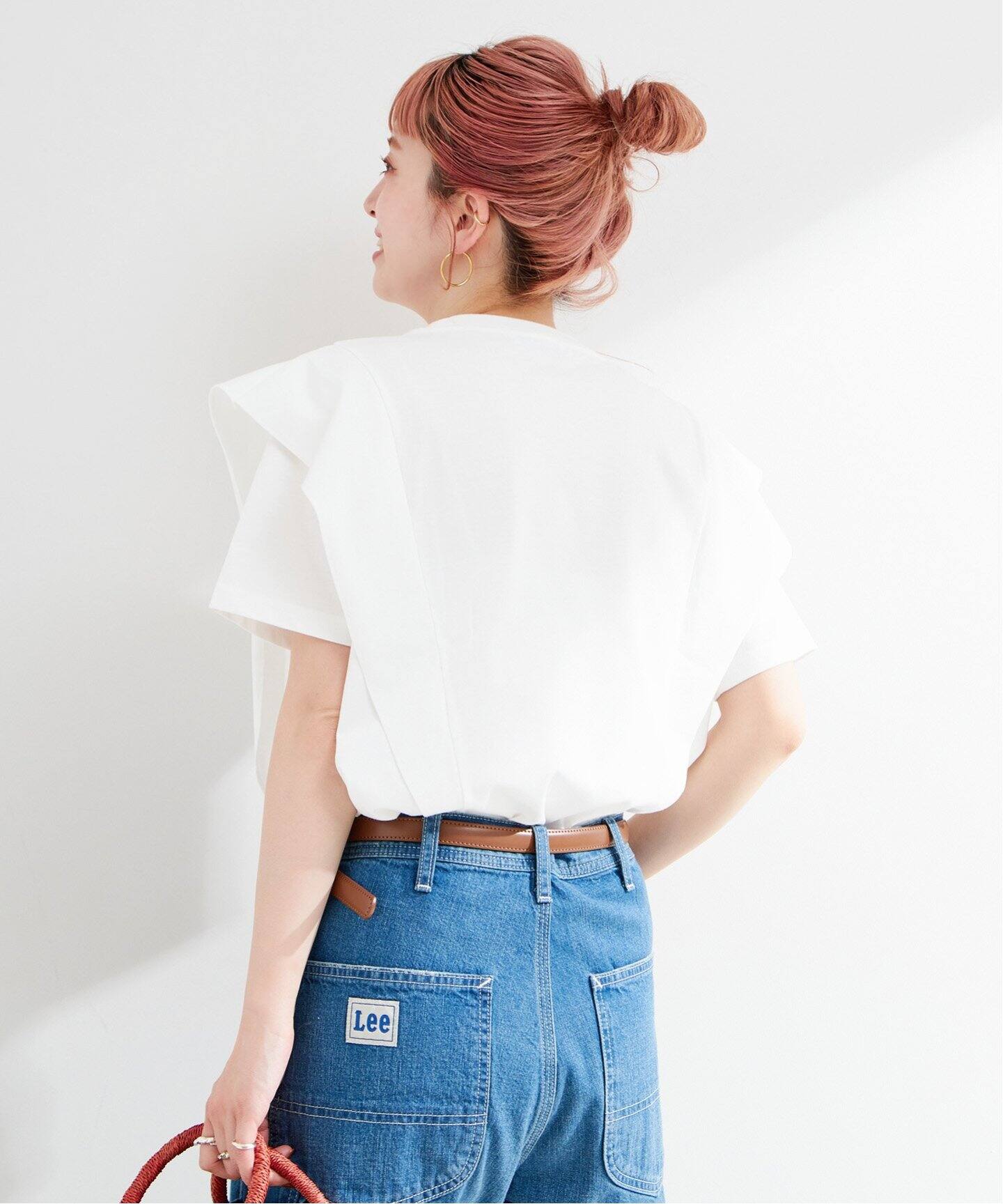 WEB限定】ウォッシャブル / 接触冷感 ラッフルショルダーTシャツ