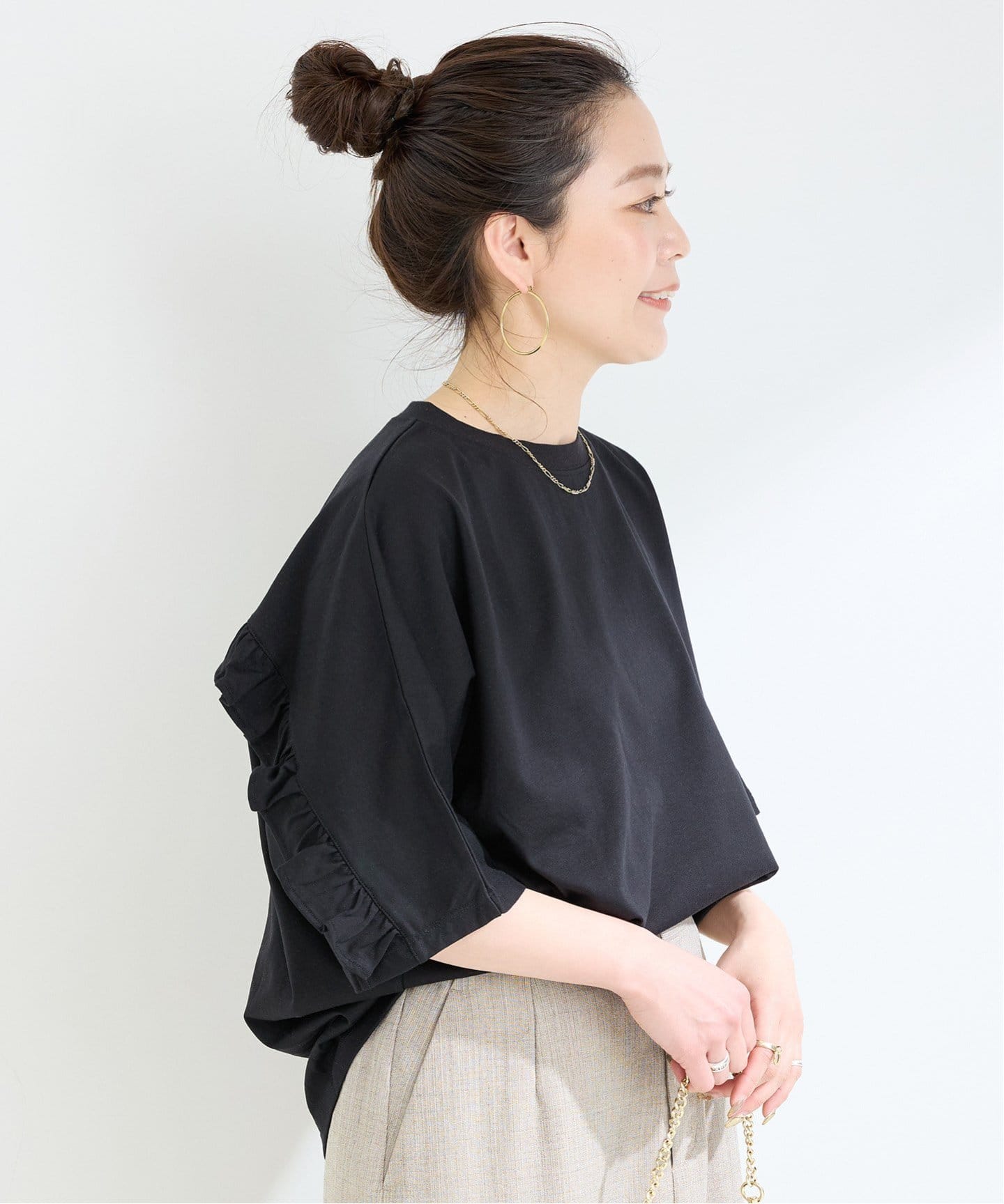 専用！！新品未使用　ウォッシャブル　バックフリルTEE ウォッシャブル / バックフリルTEE（Tシャツ/カットソー）｜B.C