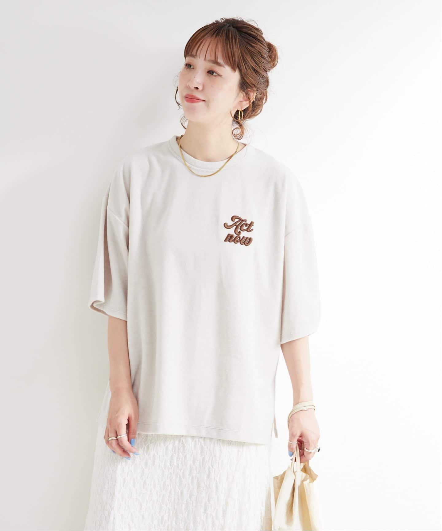 新品・39,600円☆MORABITO SPELL/カットソー ◎手洗い可 予約》手洗い可 / ロゴ刺繍パイルウォッシュプルオーバー（T