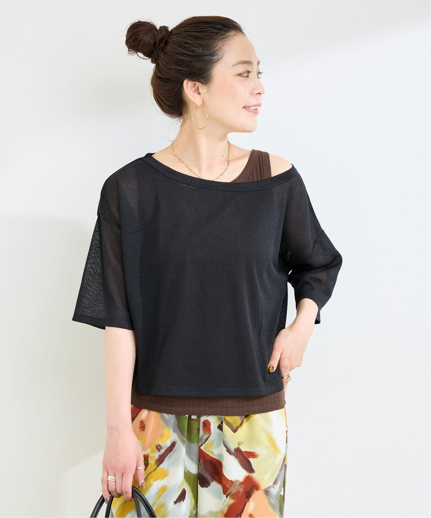 2点セット》手洗い可 /タンクトップレイヤードユルTEE（Tシャツ