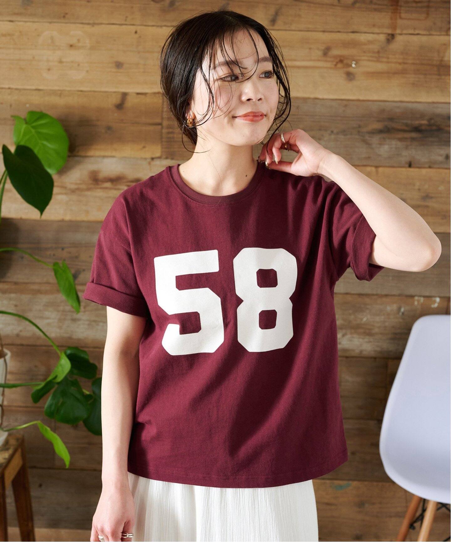 tシャツ ウォッシャブル / Gleamy/グリーミー ナンバリングTシャツ レディース ウォッシャブル / Gleamy/グリーミー ナンバリングTシャツ（T
